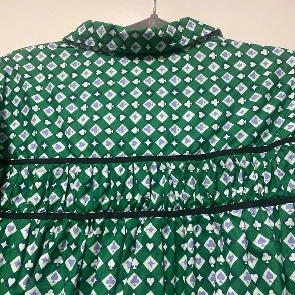 Maeve 1X puff sleeves A line ruffled mini dress - Picture 6 of 7